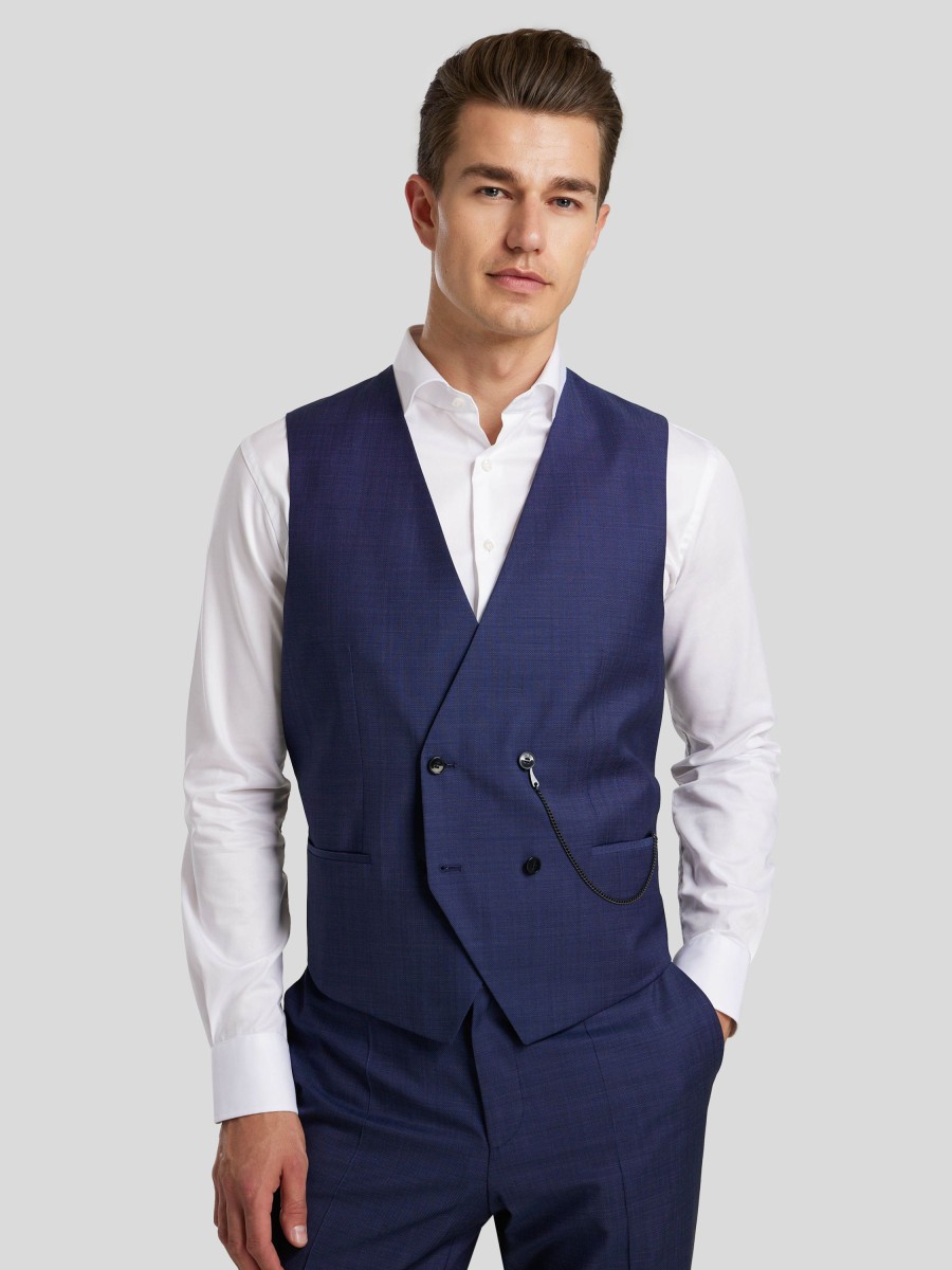 Manner HUGO Gilets & Westen | Gilet Im Super Slim Fit Marine