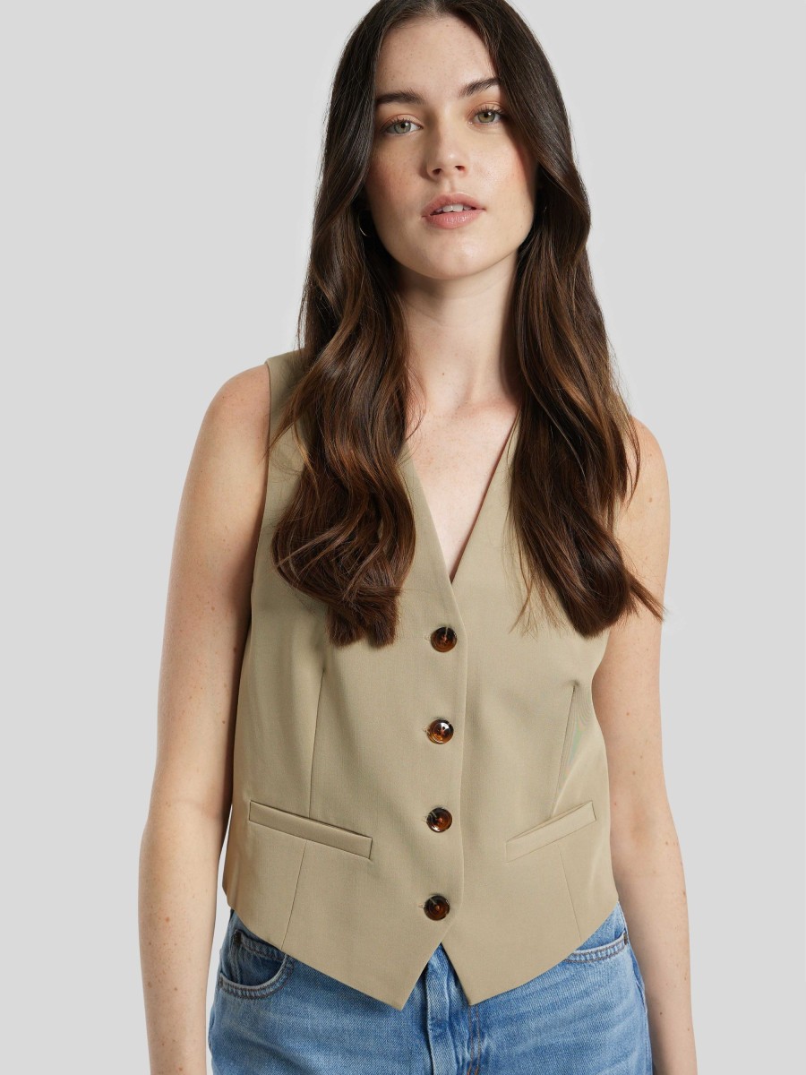 Frauen Samsoe & Samsoe Gilets & Westen | Gilet Ramona Beige