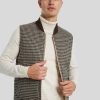 Manner LES DEUX Gilets & Westen | Gilet Im Hahnentritt Braun