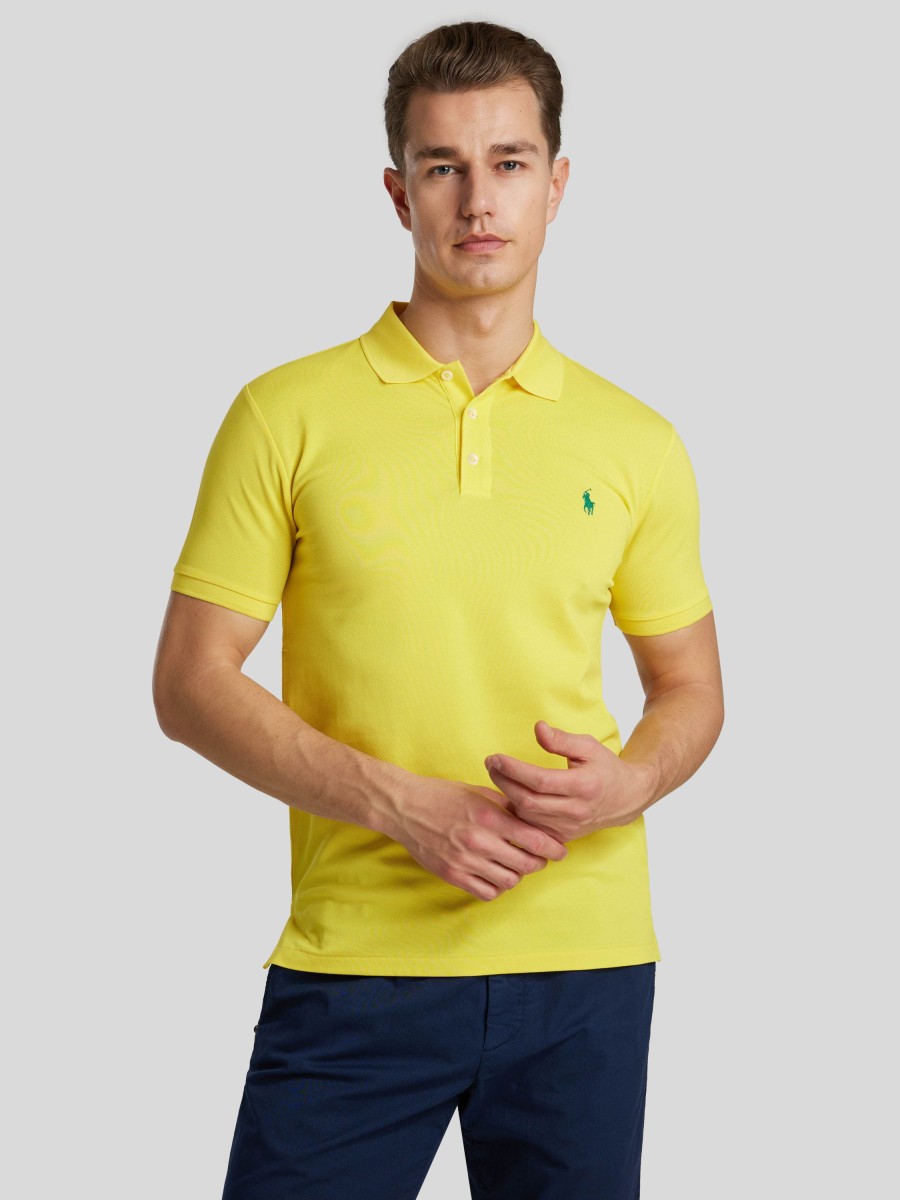 Manner Polo Ralph Lauren Men Polo-Shirts | Polo-Shirt Im Slim Fit Gelb