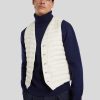 Manner BOSS Men Gilets & Westen | Steppweste Im Slim Fit Ecru