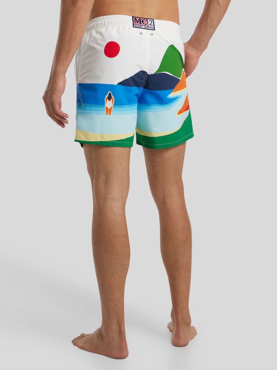 Manner MC2 Saint Barth Badehosen | Badeshort Sunset Travel Multicolor