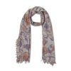 Frauen Velvet Saint Fields Schals & Tucher | Schal Mit Blumenprint Hellgrau