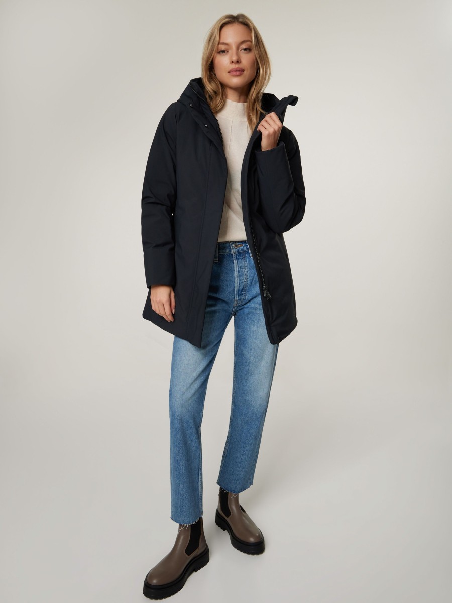 Frauen Save the Duck Mantel | Parka Lusa Schwarz