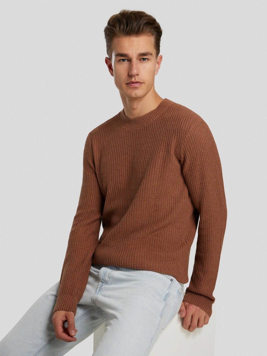 Manner Paul Pullover & Strickjacken | Pullover Mit Waffle-Optik Rost