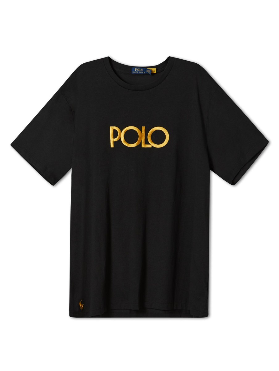 Manner Polo Ralph Lauren Grosse Grossen | T-Shirt Mit Logo-Schriftzug Schwarz