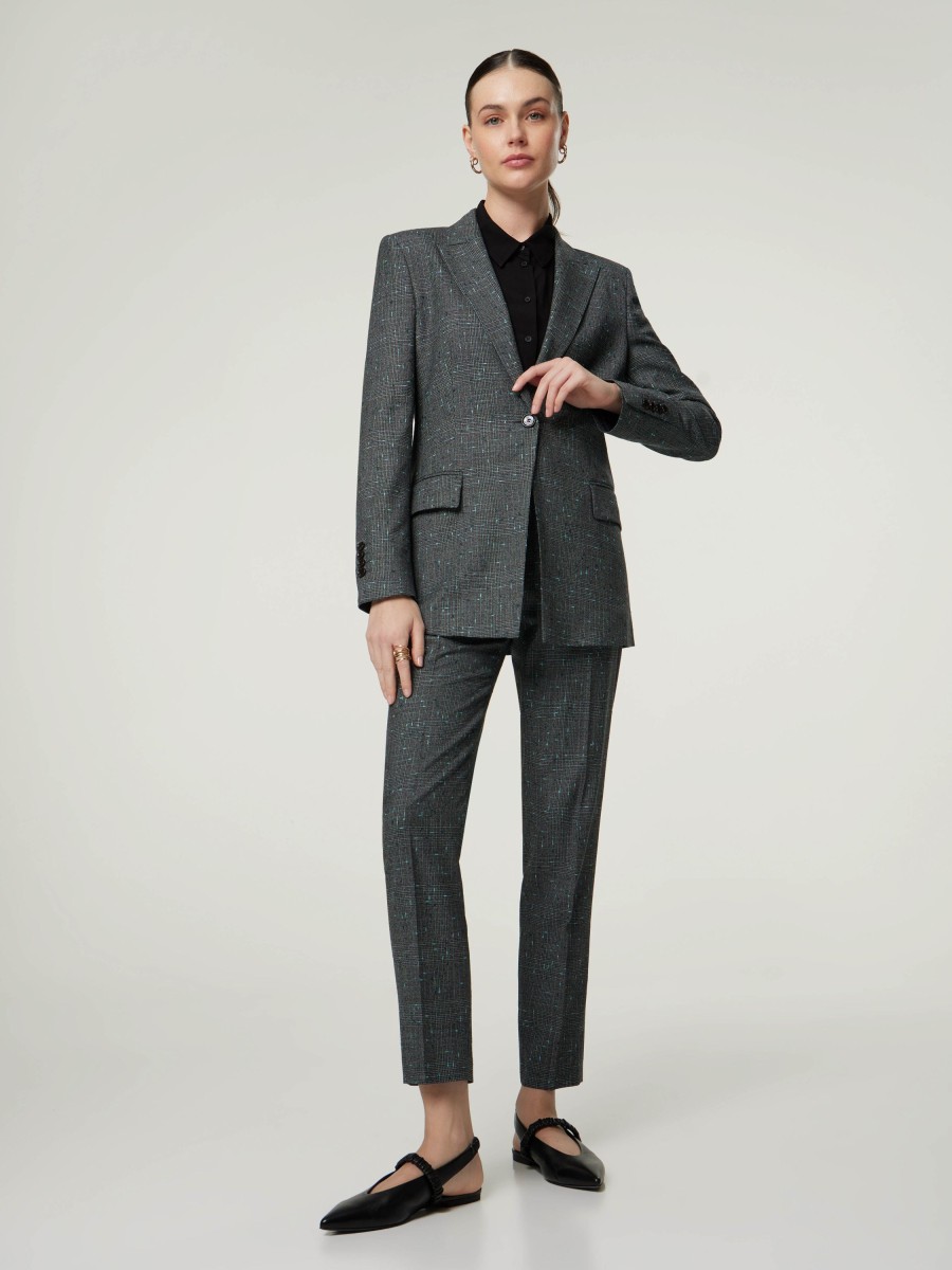 Frauen BOSS Women Blazer | Blazer Mit Karo-Muster Janeri Anthrazit