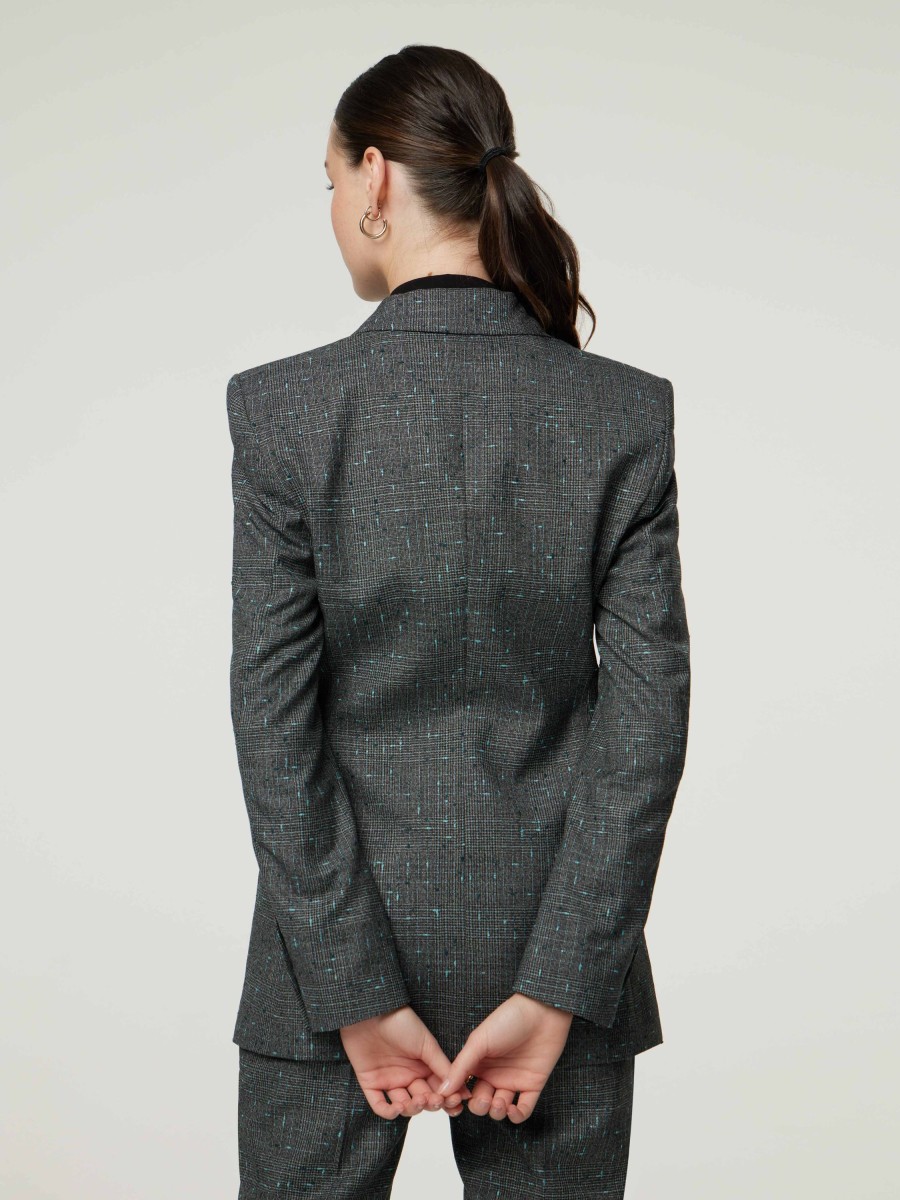 Frauen BOSS Women Blazer | Blazer Mit Karo-Muster Janeri Anthrazit