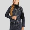 Frauen Scotch & Soda Women Blazer | Kurze Jacke Aus Tweed-Boucle Marine