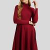 Frauen Akris Punto Kleider | Strickkleid Aus Merinowolle Bordeaux