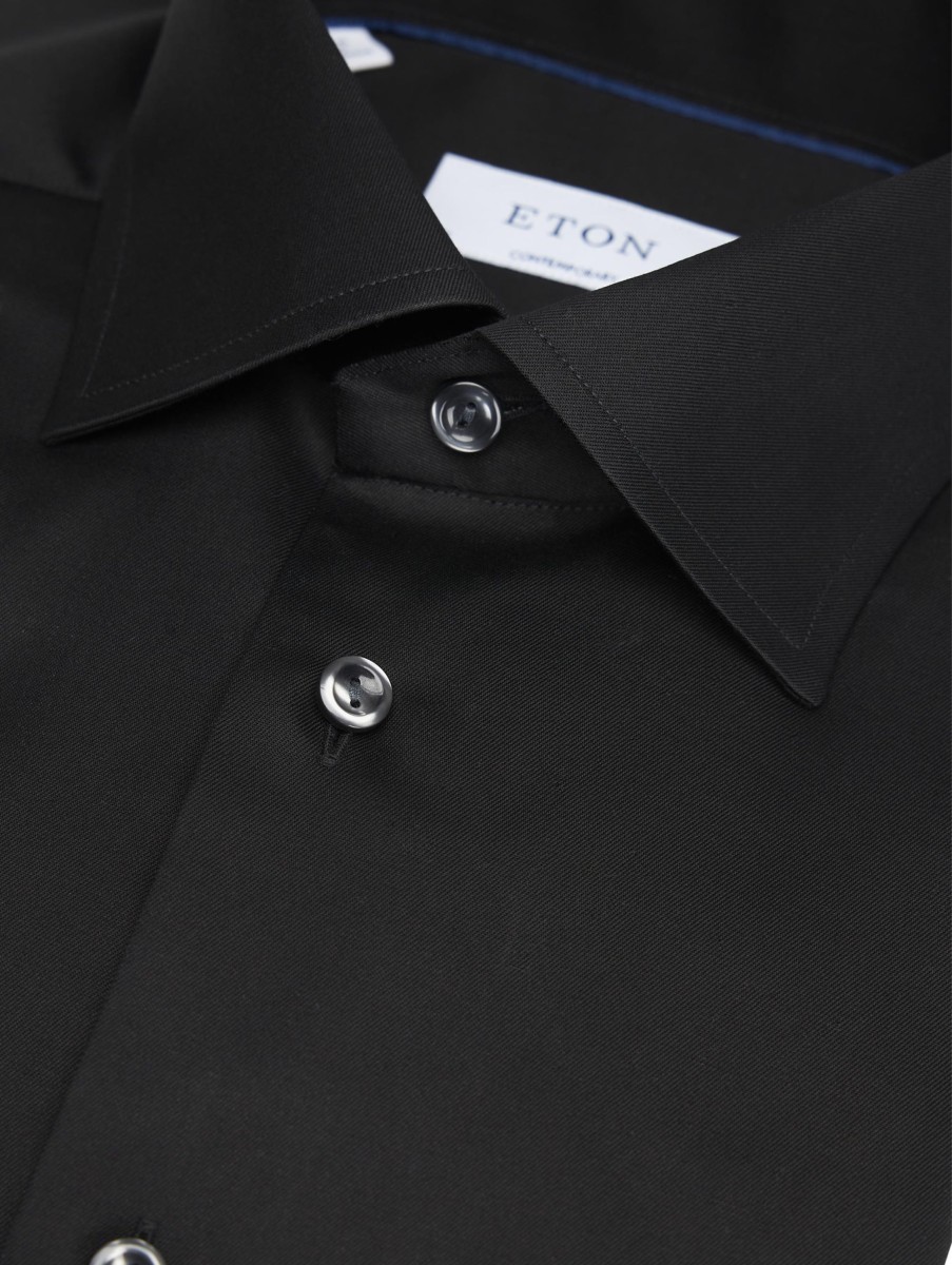 Manner Eton Hemden | Hemd Im Contemporary Fit Schwarz