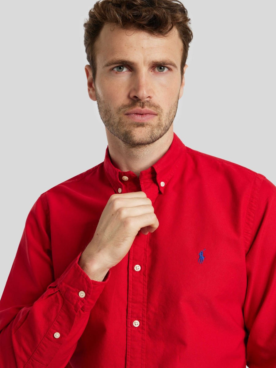 Manner Polo Ralph Lauren Men Hemden | Hemd Im Slim Fit Rot