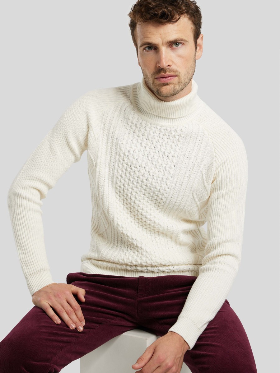 Manner Paul Pullover & Strickjacken | Rollkragenpullover Ecru