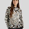 Frauen Marc Cain Pullover & Strick | Pullover Mit Leo-Print Ecru