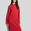 Frauen Luisa Cerano Kleider | Strickkleid Mit Stehkragen Rot