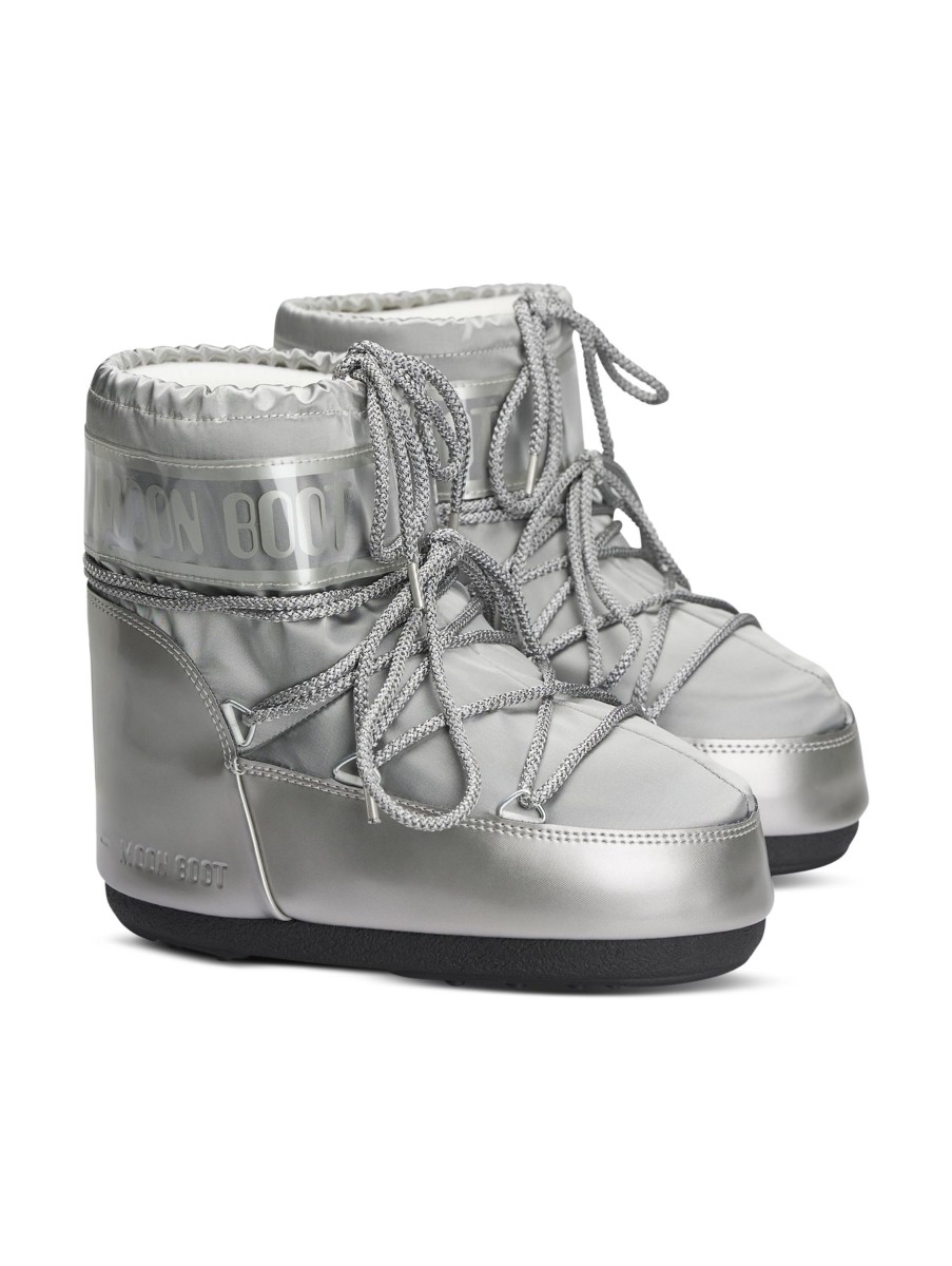 Frauen MOON BOOT Halbschuhe | Boots Icon Low Glance Silber