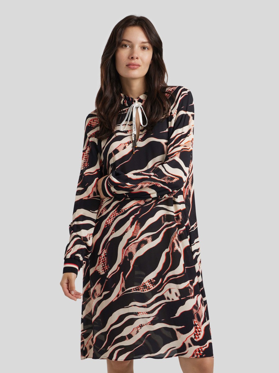 Frauen Marc Cain Kleider | Kleid Mit Print Schwarz