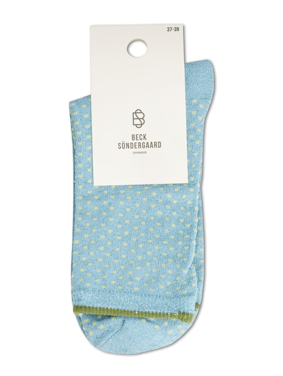 Frauen Becksöndergaard Wasche & Loungewear | Socken Dina Small Dots Hellblau