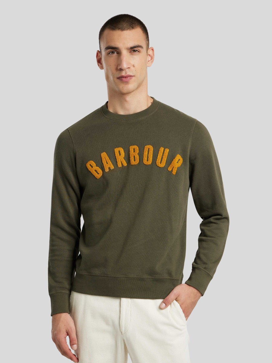 Manner Barbour Hoodies & Sweatshirts | Sweatshirt Mit Logo-Schrift Grun