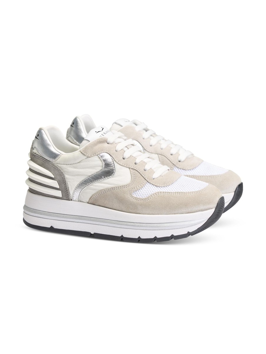 Frauen Voile Blanche Sneakers | Plateau-Sneaker Maran Silber