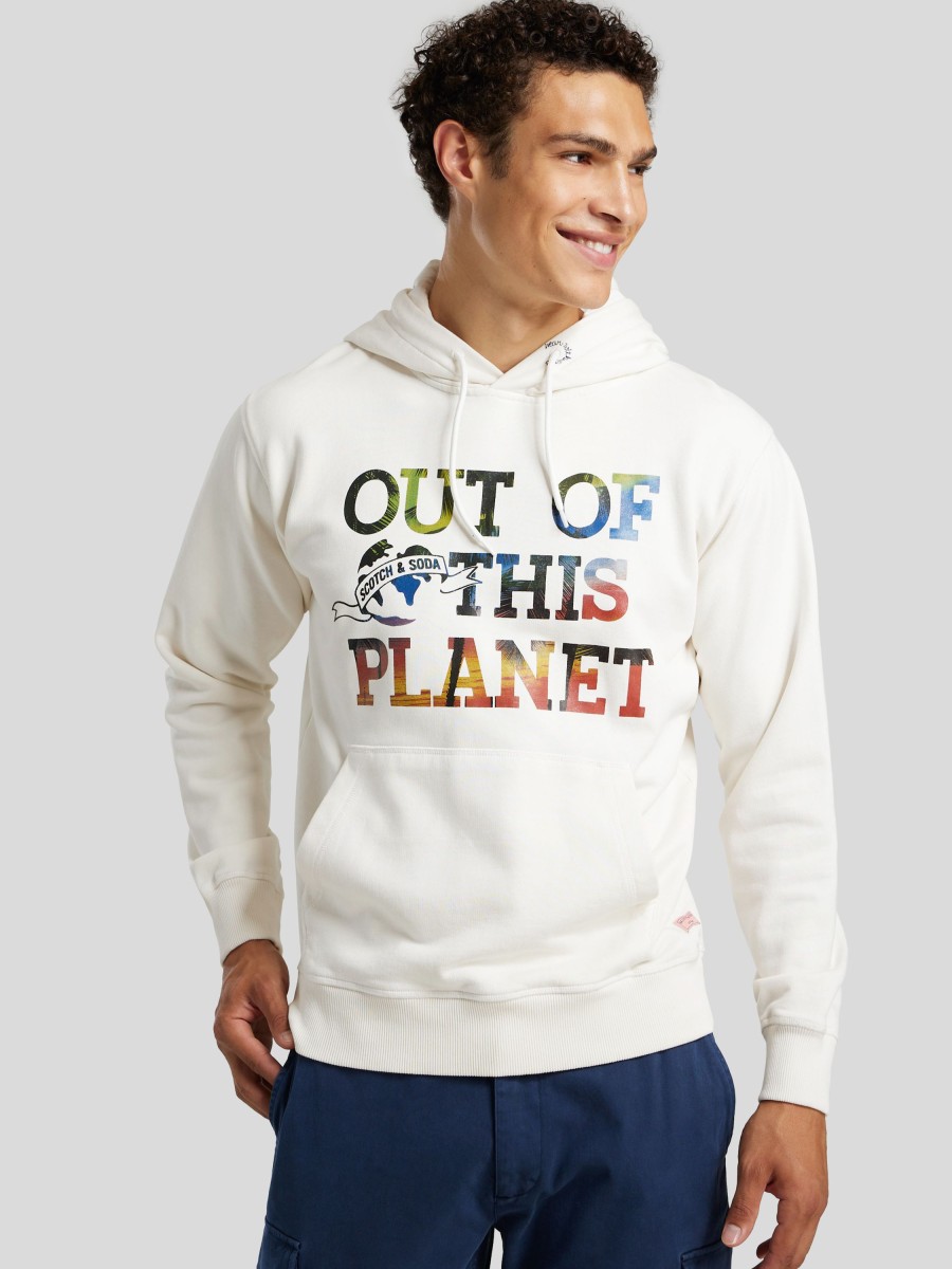 Manner Scotch & Soda Men Hoodies & Sweatshirts | Hoodie Ecru