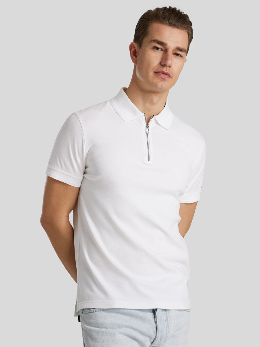 Manner Tommy Hilfiger Polo-Shirts | Polo-Shirt Mit Zip Weiss