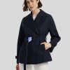 Frauen Max Mara Studio Jacken | Kurze Trenchjacke Tunisi Marine