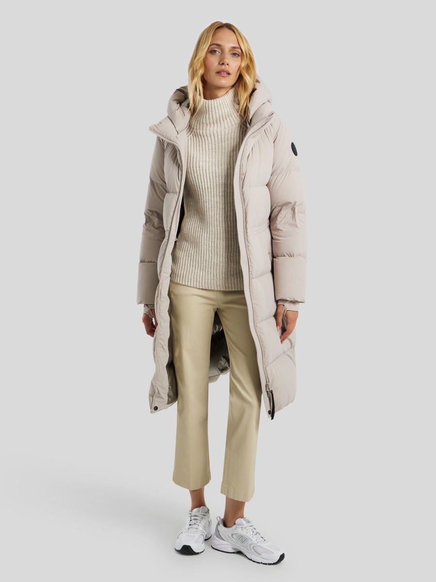 Frauen Woolrich Mantel | Steppjacke Aus Daunen Taupe