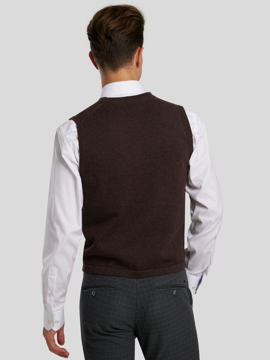 Manner Paul Kehl Gilets & Westen | Strickweste Dunkelbr.