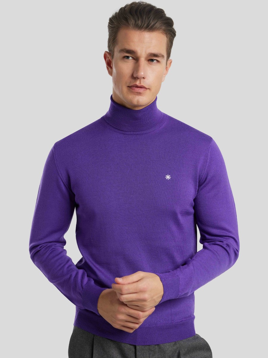 Manner Manuel Ritz Pullover & Strickjacken | Rollkragenpullover Violett