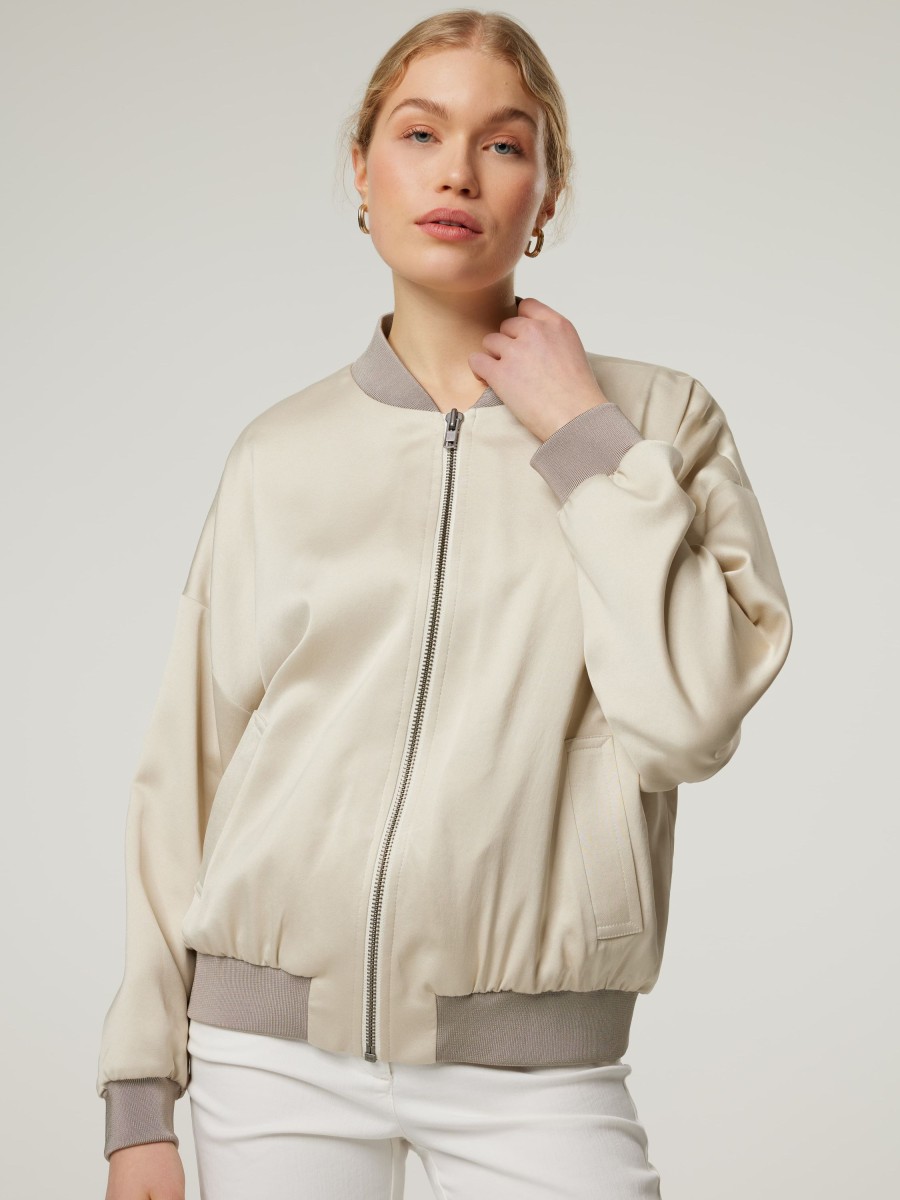 Frauen Drykorn Jacken | Satinblouson Janwyn Ecru