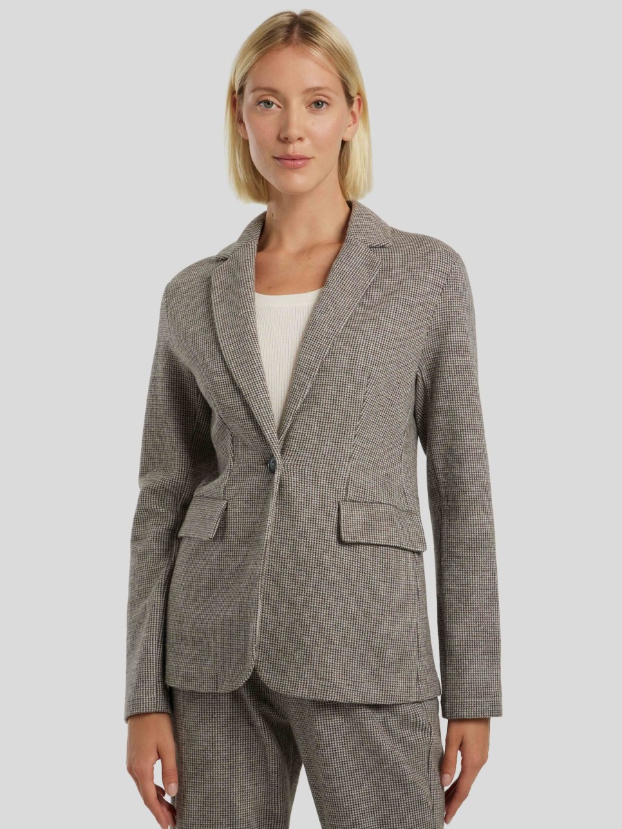 Frauen Marc O Blazer | Karo-Blazer Aus Jersey Braun