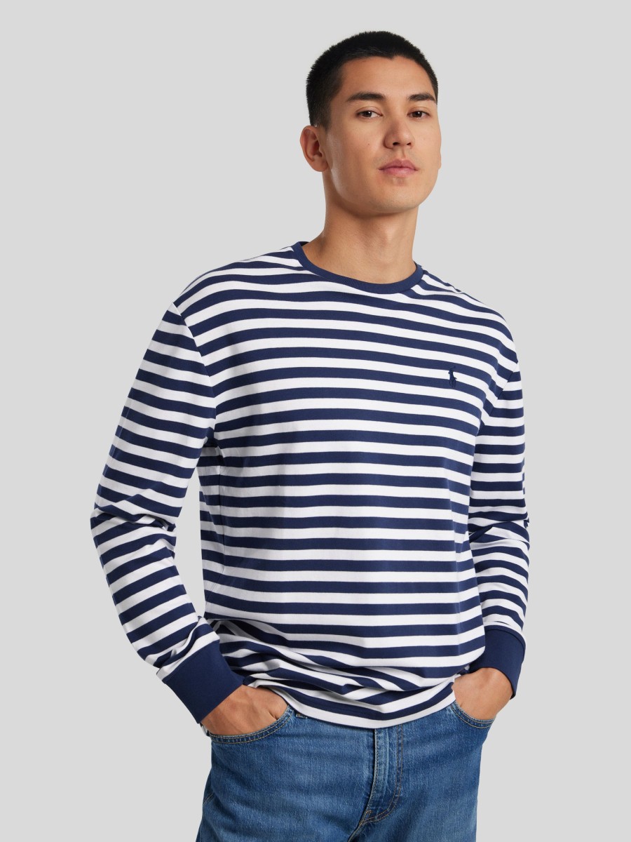 Manner Polo Ralph Lauren Men T-Shirts & Shirts | Langarmshirt Im Classic Fit Marine