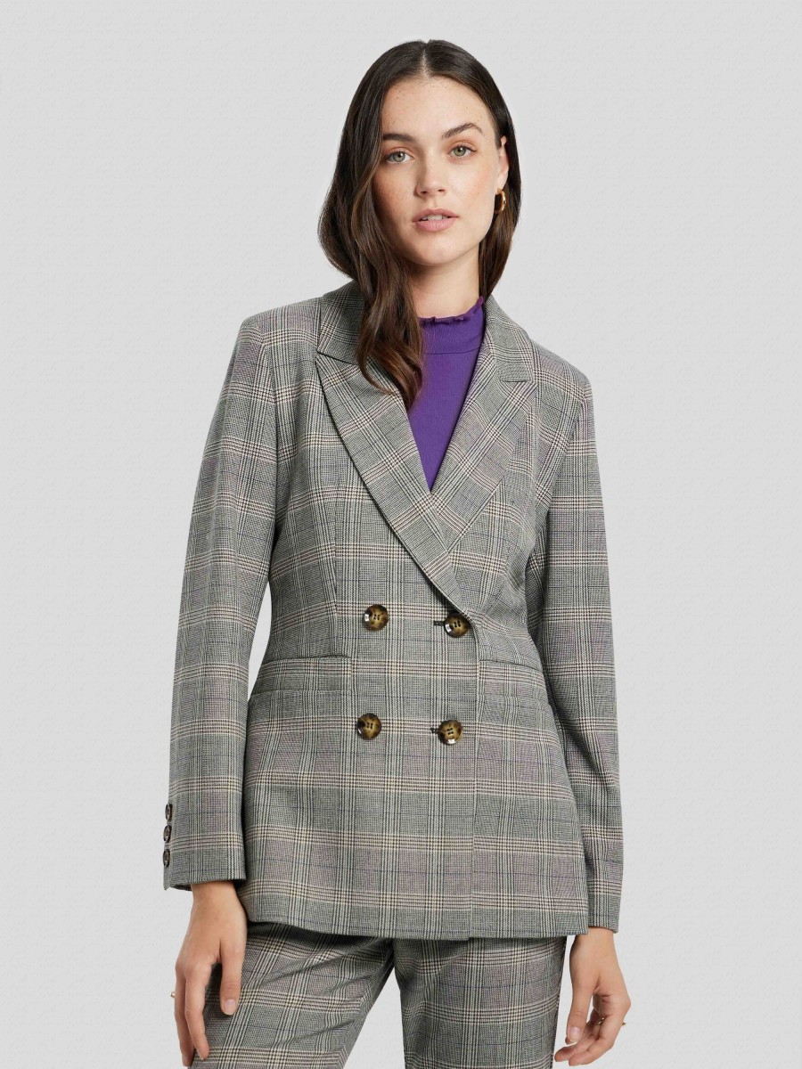 Frauen iBlues Blazer | Doppelreihiger Blazer Schwarz