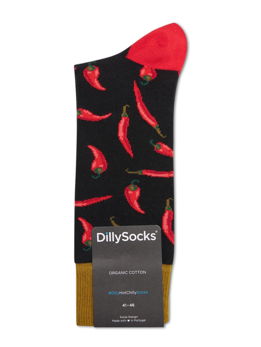 Manner Dilly Socks Wasche & Loungewear | Socken Hot Chily Schwarz