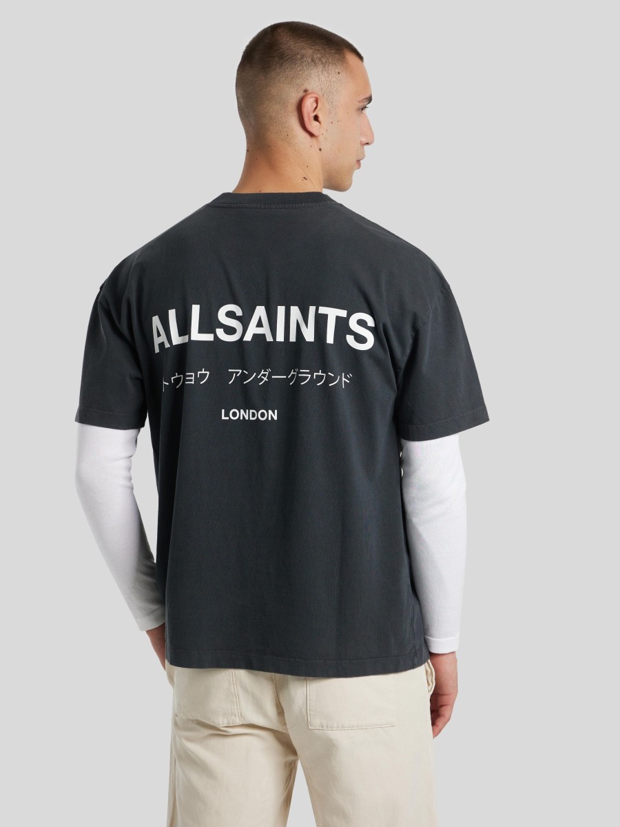 Manner AllSaints T-Shirts & Shirts | T-Shirt Mit Logo Anthrazit