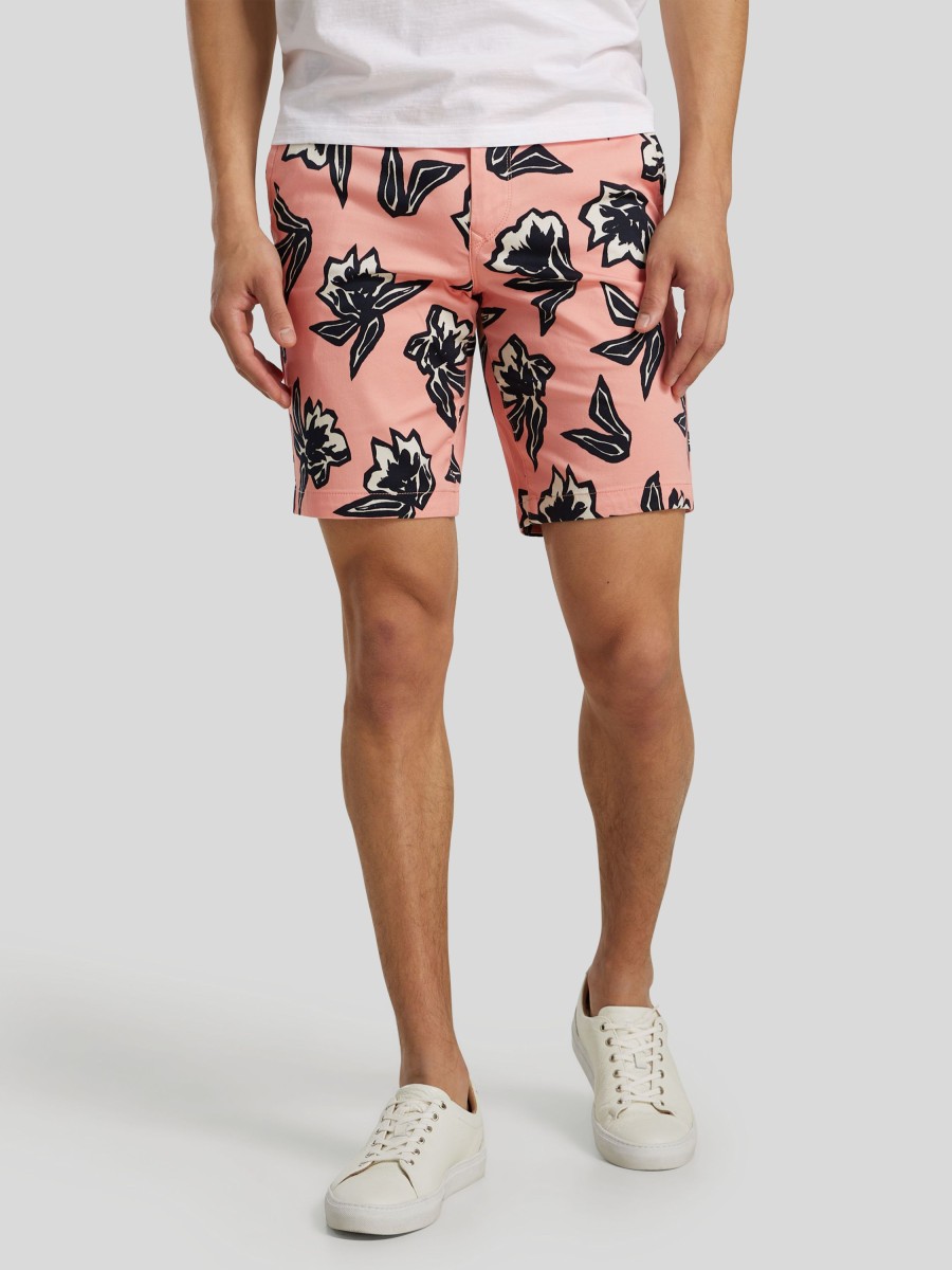 Manner BOSS Casual Shorts | Shorts Mit Floralem Print Rosa