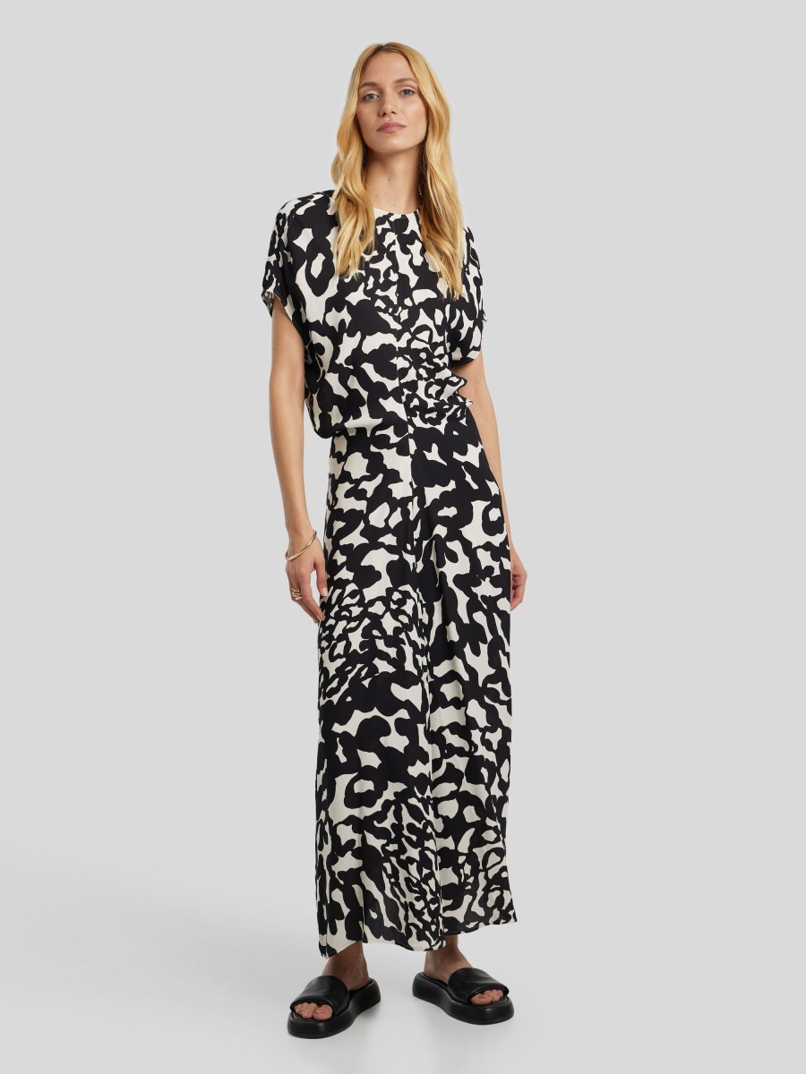 Frauen Luisa Cerano Kleider | Maxikleid Mit Animal-Print Schwarz