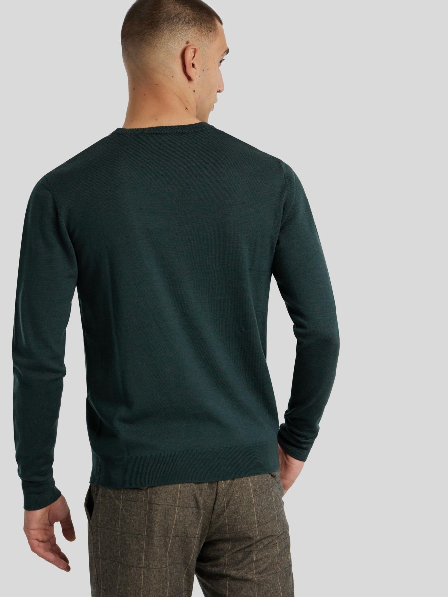 Manner LES DEUX Pullover & Strickjacken | Strickpullover Aus Merinowolle Dunkelgrun