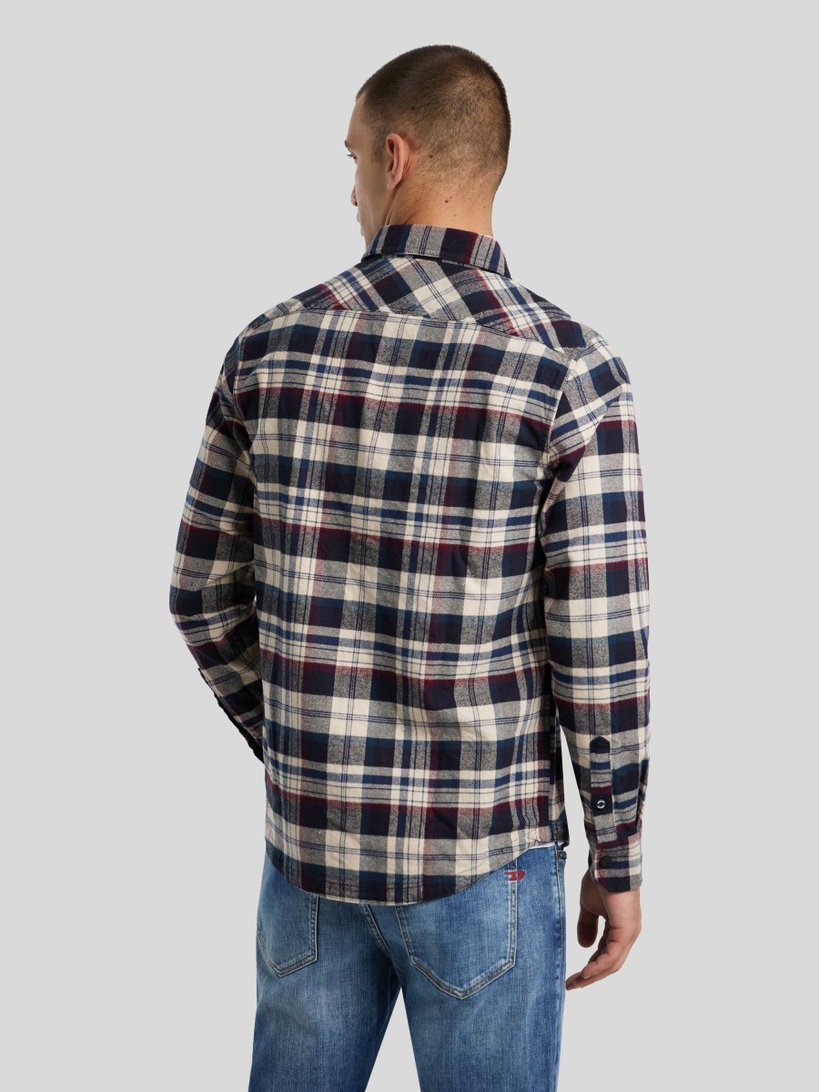 Manner Replay Jacken | Overshirt Aus Flanell Marine