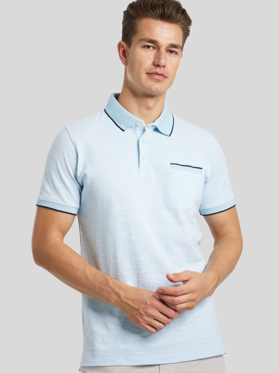 Manner Paul Kehl Polo-Shirts | Polo-Shirt Im Custom Fit Hellblau