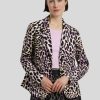 Frauen Marc Cain Blazer | Blazer Mit Leoprint Flieder