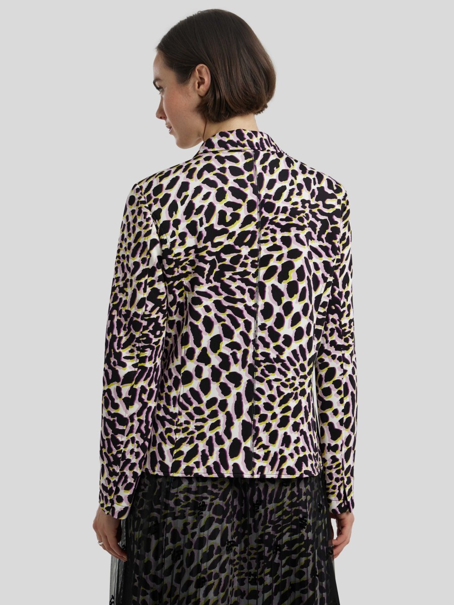 Frauen Marc Cain Blazer | Blazer Mit Leoprint Flieder