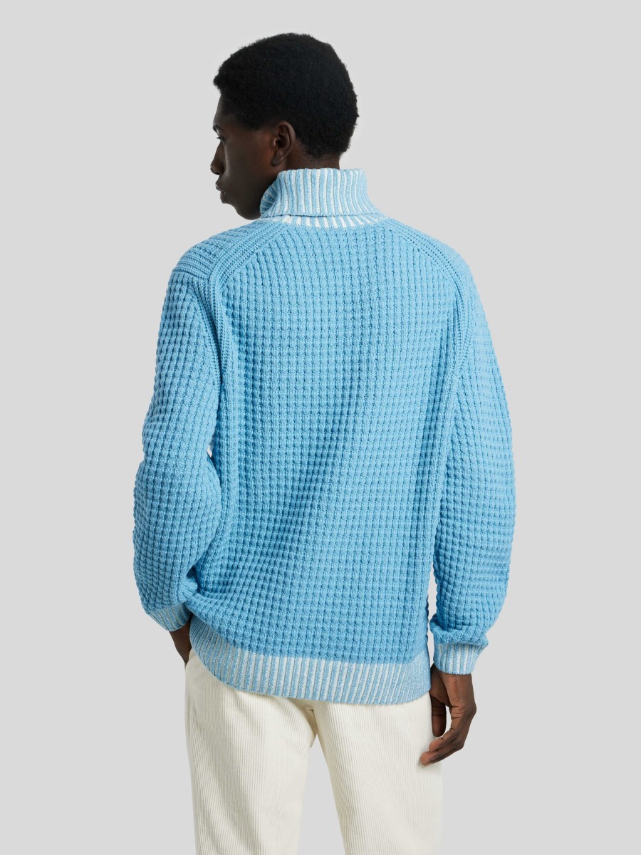 Manner BOSS Casual Pullover & Strickjacken | Rollkragenpullover Akruto Hellblau