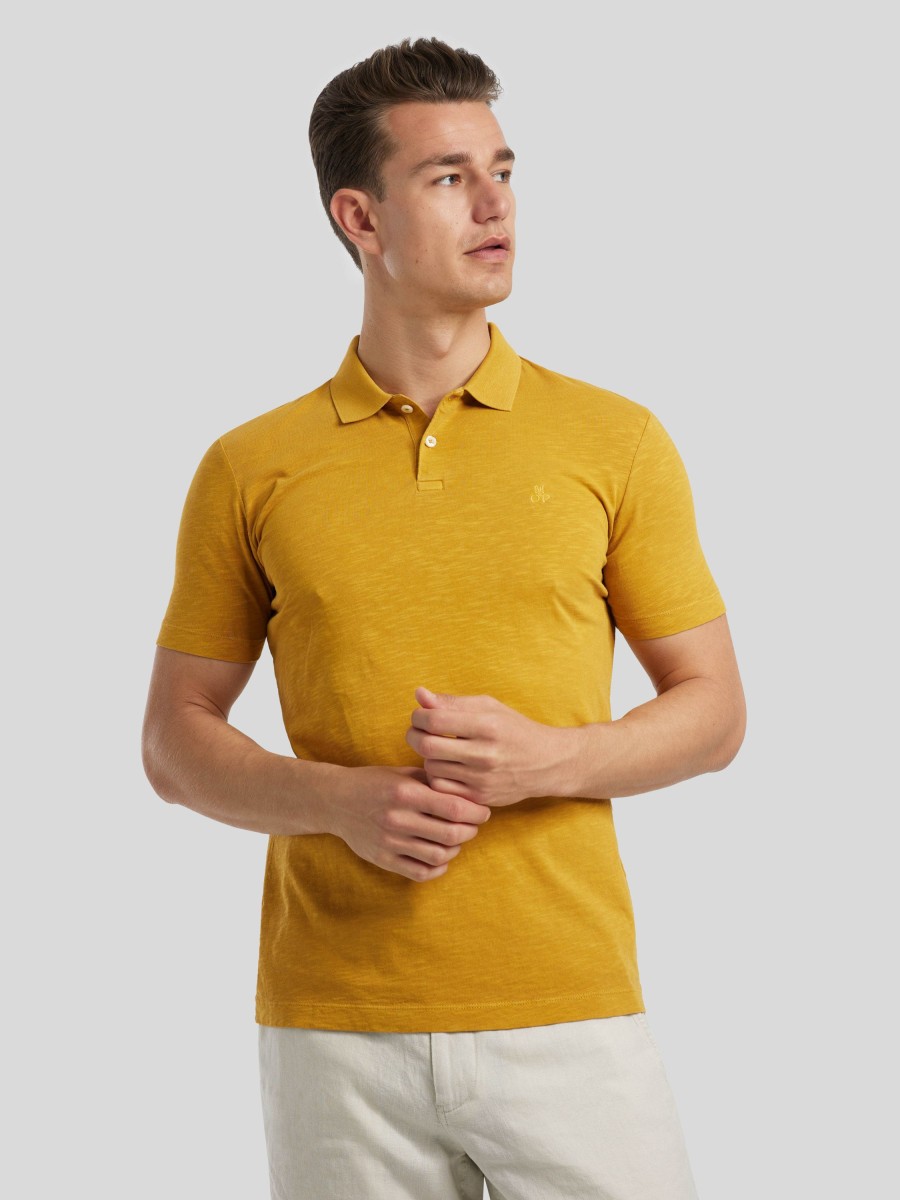 Manner Marc O Polo-Shirts | Polo-Shirt Im Shaped Fit Senfgelb