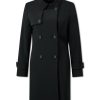 Frauen Cinzia Rocca Mantel | Kurzer Trenchcoat Schwarz