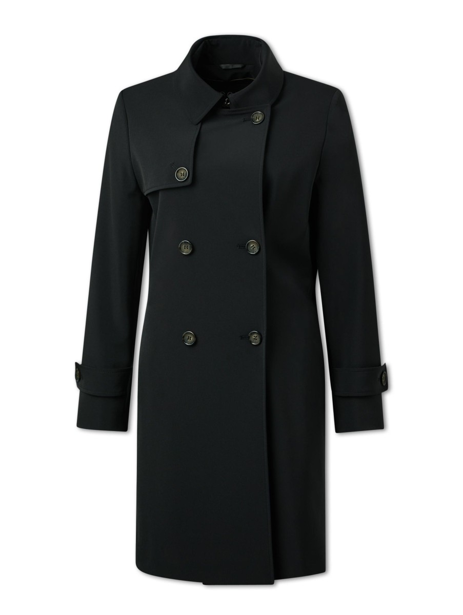 Frauen Cinzia Rocca Mantel | Kurzer Trenchcoat Schwarz