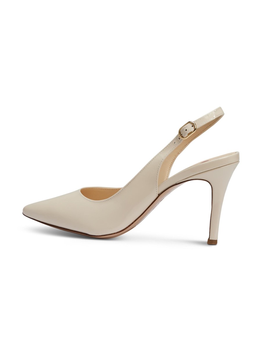 Frauen Högl High Heels & Pumps | Sling Pumps Aus Lackleder Ecru