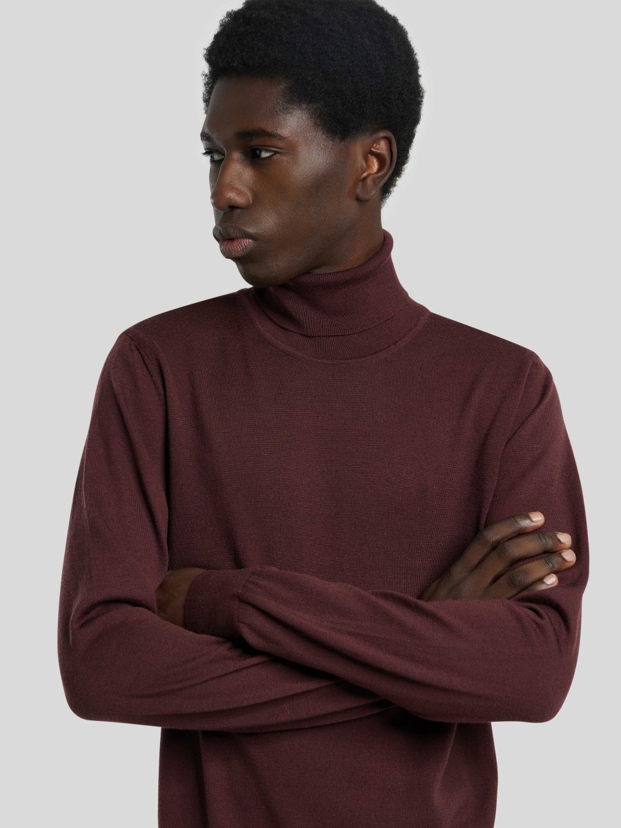 Manner Marc O Pullover & Strickjacken | Rollkragenpullover Bordeaux