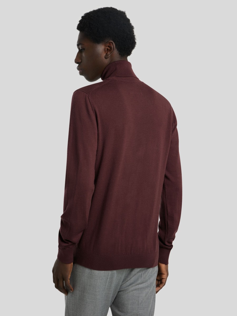 Manner Marc O Pullover & Strickjacken | Rollkragenpullover Bordeaux